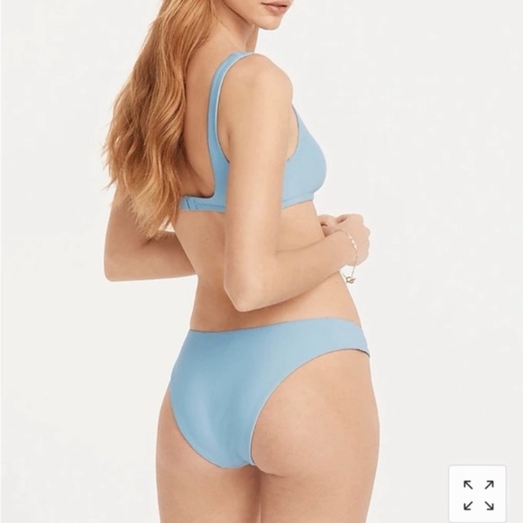 NWT J. Crew Blue Mist Baby Blue Curved Waist Cheeky Bikini Bottoms Sz M - Picture 6 of 13